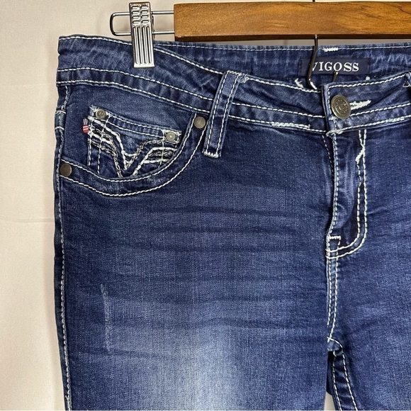 Vigoss Slim Boot Heritage Fit Boot Cut Medium Wash Low Rise Jeans Women’s 8 - Picture 3 of 13